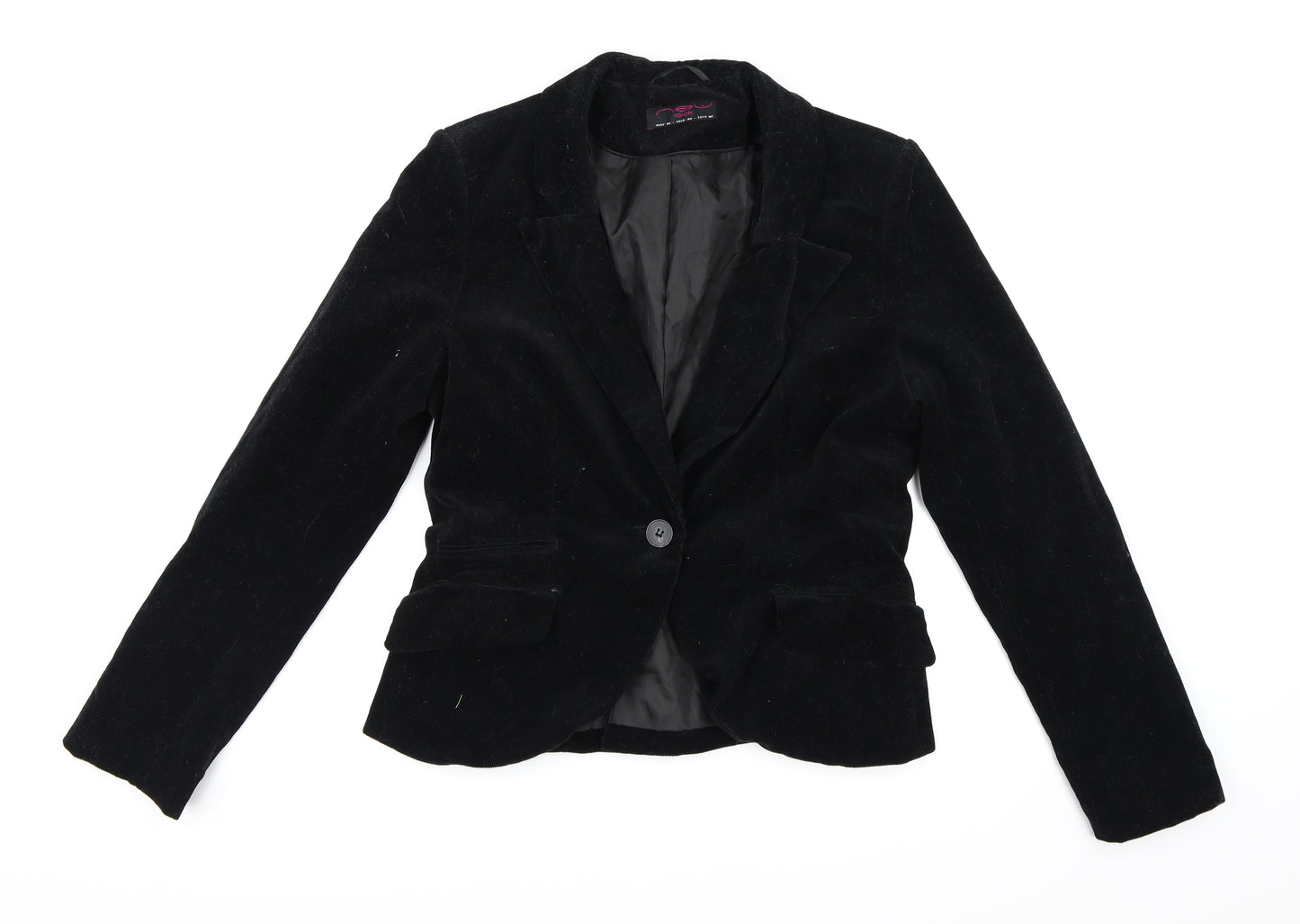 New Look Womens Black  Corduroy Jacket Blazer Size 16