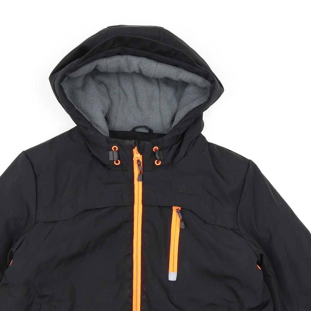 George Boys Black   Basic Coat Coat Size 8-9 Years