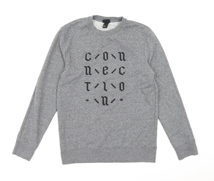 H&M Mens Grey  Jersey Pullover Sweatshirt Size S