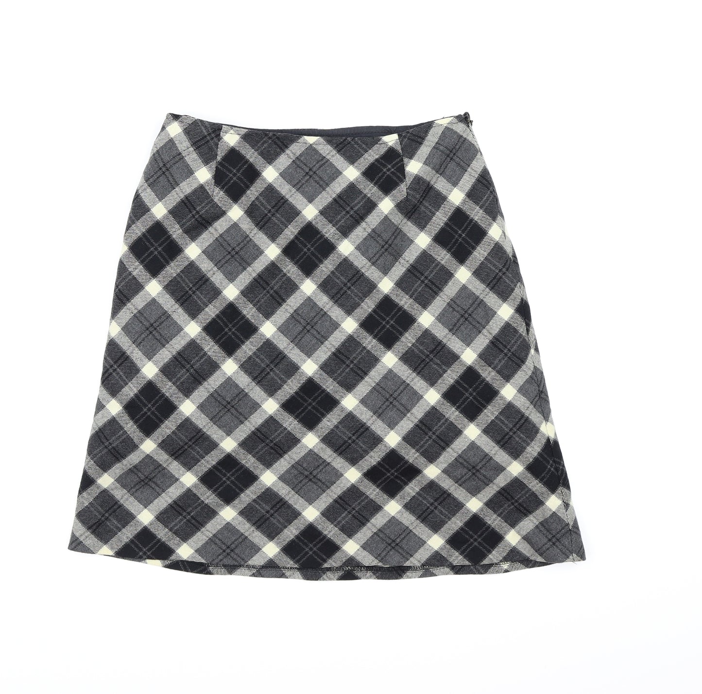 texton Womens Black Check  A-Line Skirt Size M