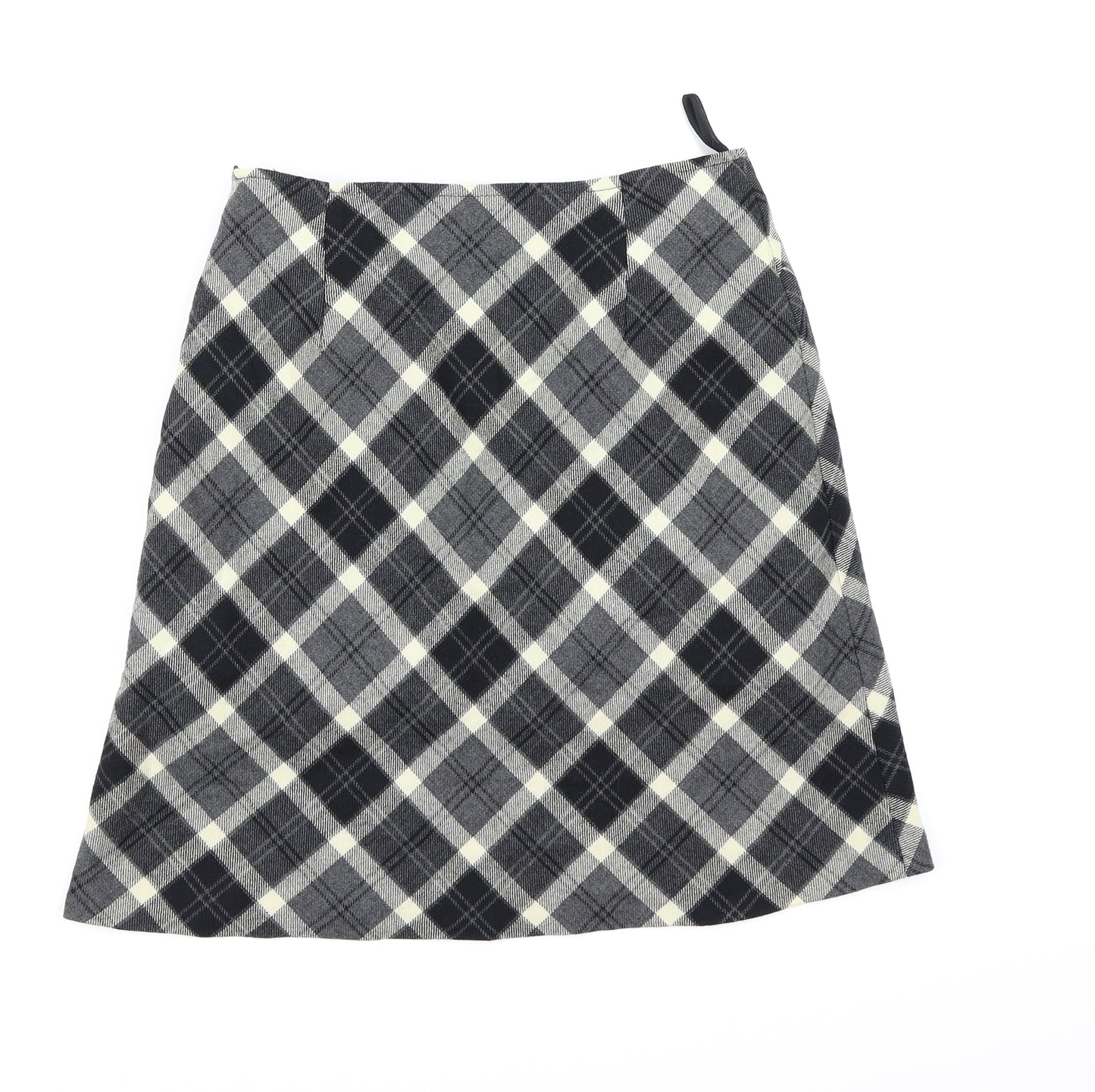 texton Womens Black Check  A-Line Skirt Size M