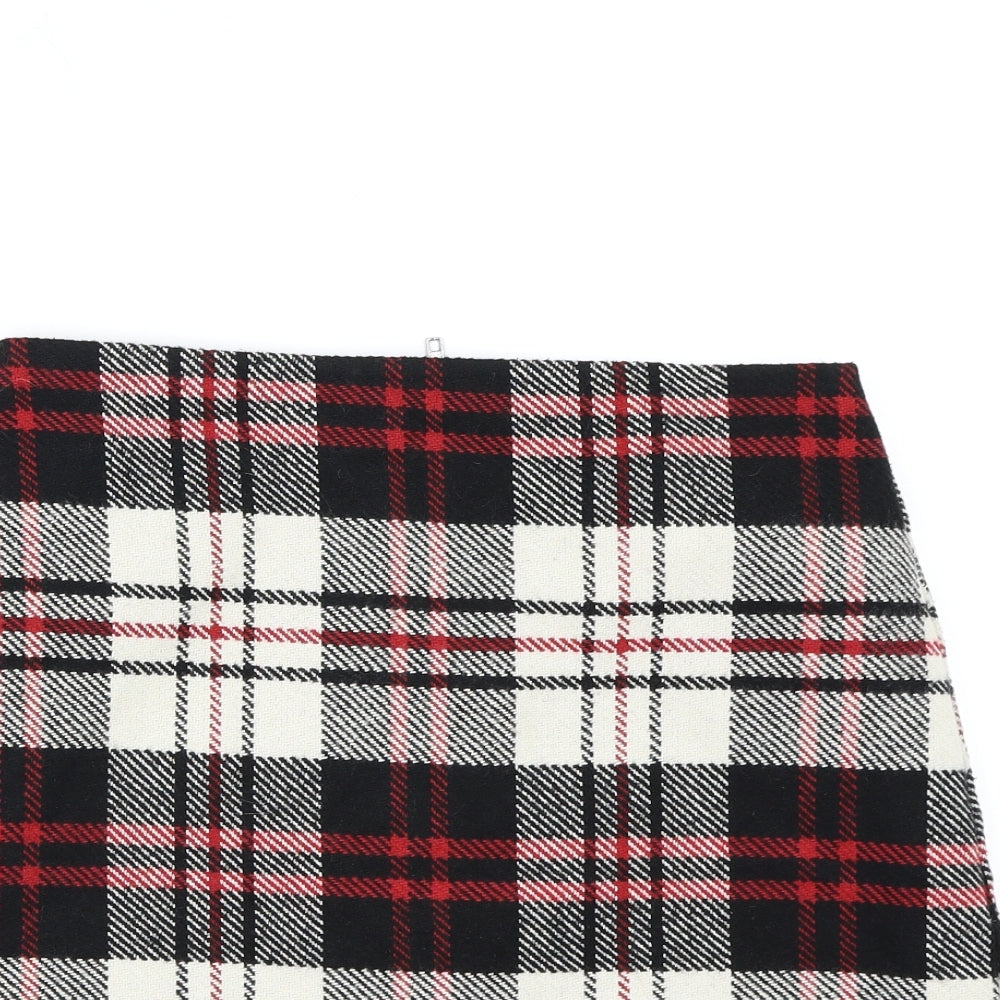 Warehouse Womens Black Check  A-Line Skirt Size 10
