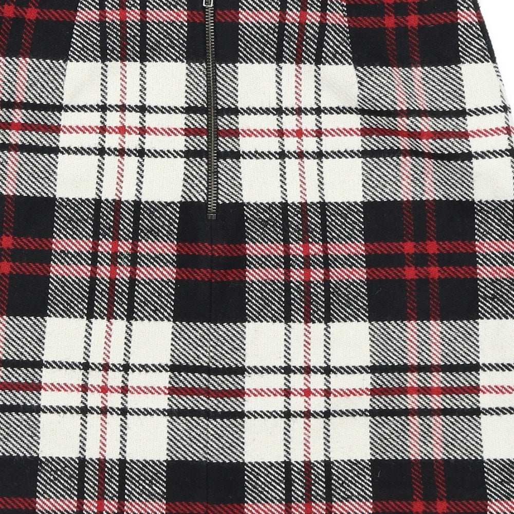 Warehouse Womens Black Check  A-Line Skirt Size 10