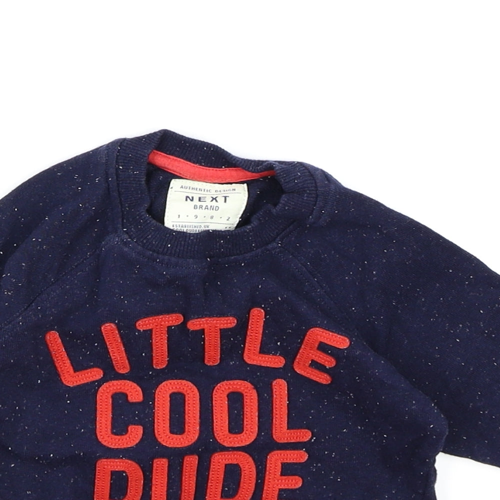 NEXT Boys Blue  Jersey Pullover Jumper Size 3-6 Months