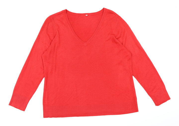 BHS Womens Red  Knit Pullover Jumper Size 22