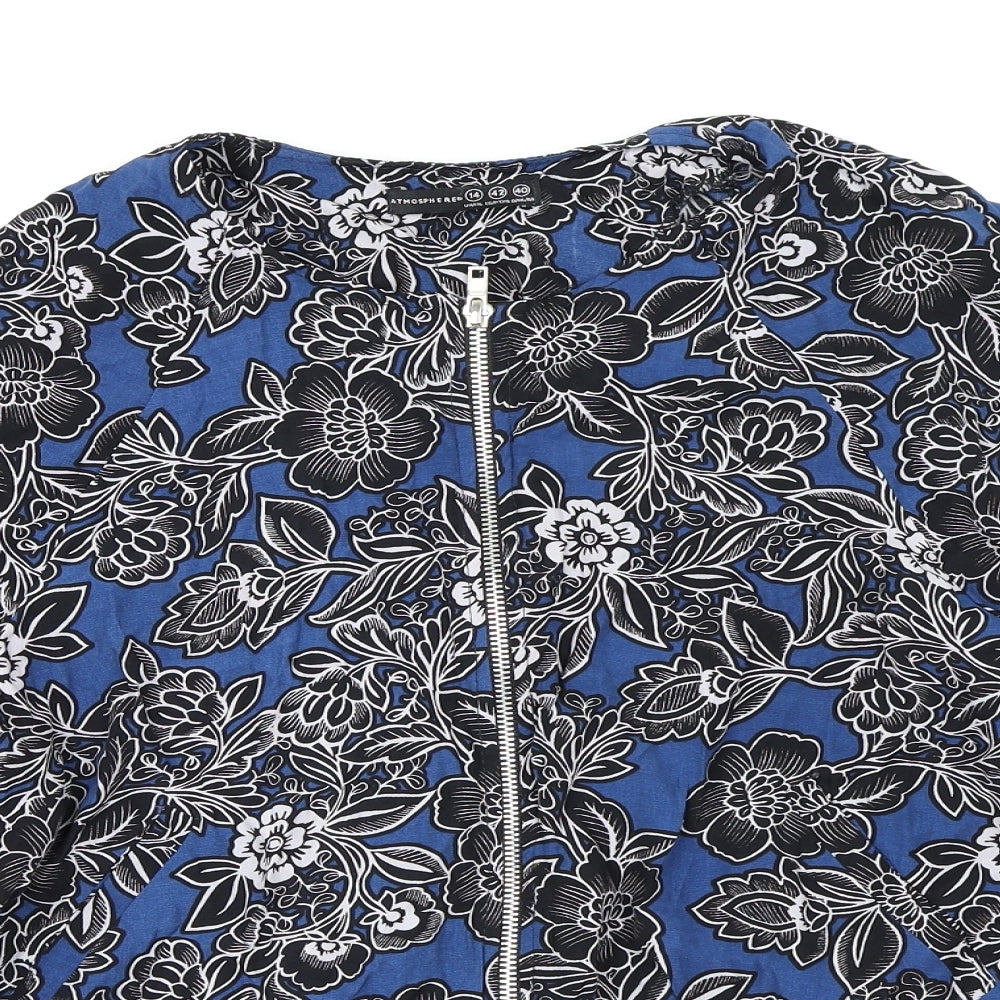 Atmosphere Womens Blue Floral  Jacket  Size 14