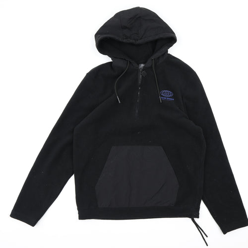 Primark Mens Black  Fleece Pullover Hoodie Size M