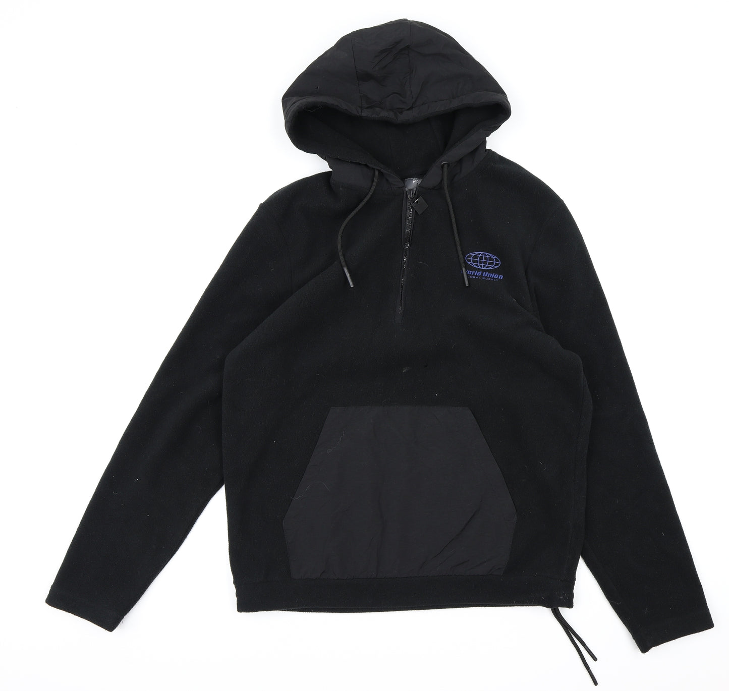 Primark Mens Black  Fleece Pullover Hoodie Size M