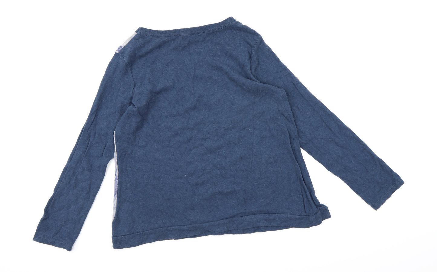 NEXT Womens Blue Floral Knit Pullover Jumper Size 14