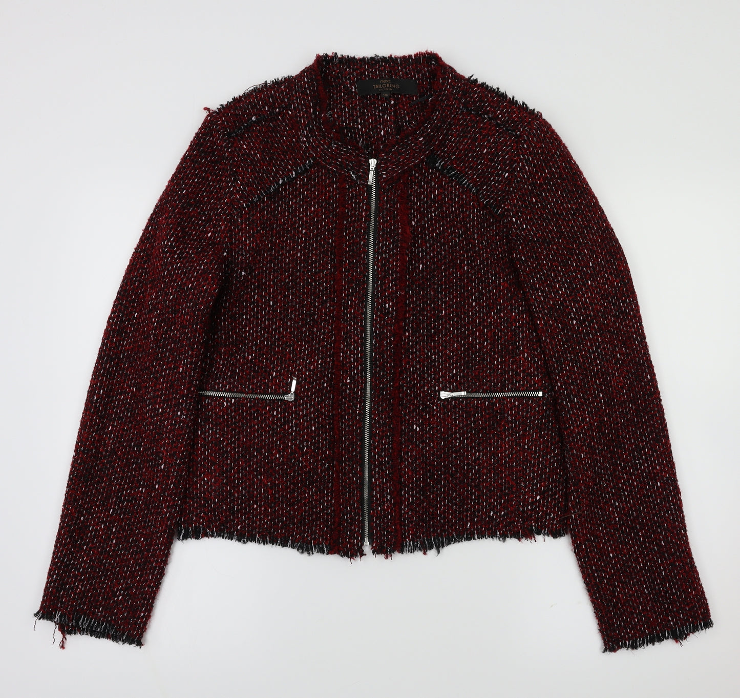 NEXT Womens Red Check  Jacket Coat Size 14
