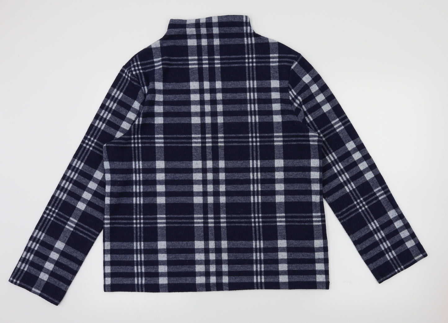 m&s Womens Blue Check  Pullover Jumper Size 14