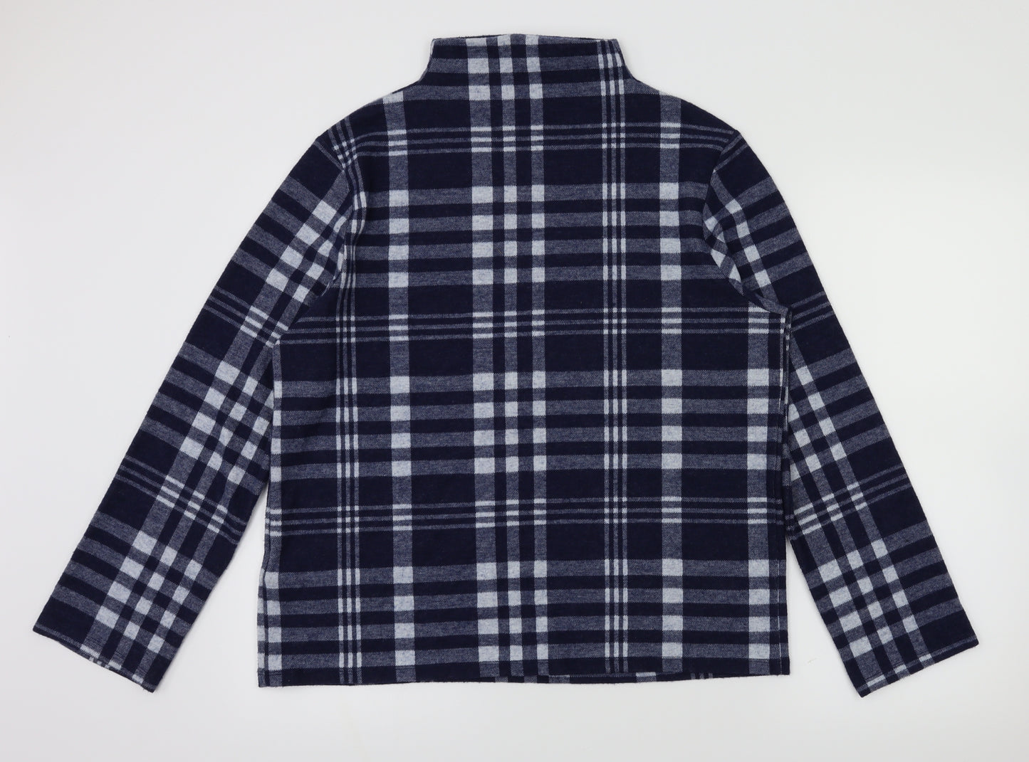 m&s Womens Blue Check  Pullover Jumper Size 14