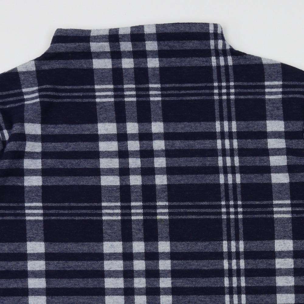 m&s Womens Blue Check  Pullover Jumper Size 14
