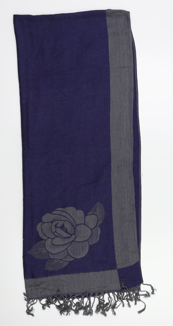 Preworn Womens Blue Floral Scarf