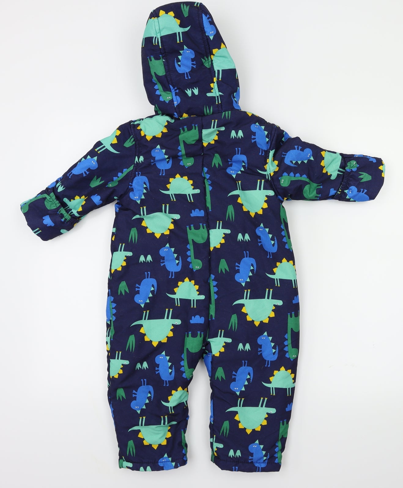 m&s Boys Blue Animal Print  Basic Jacket Snowsuit Size 12-18 Months