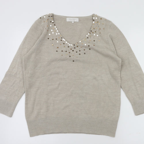 Debenhams Womens Beige   Basic T-Shirt Size 12