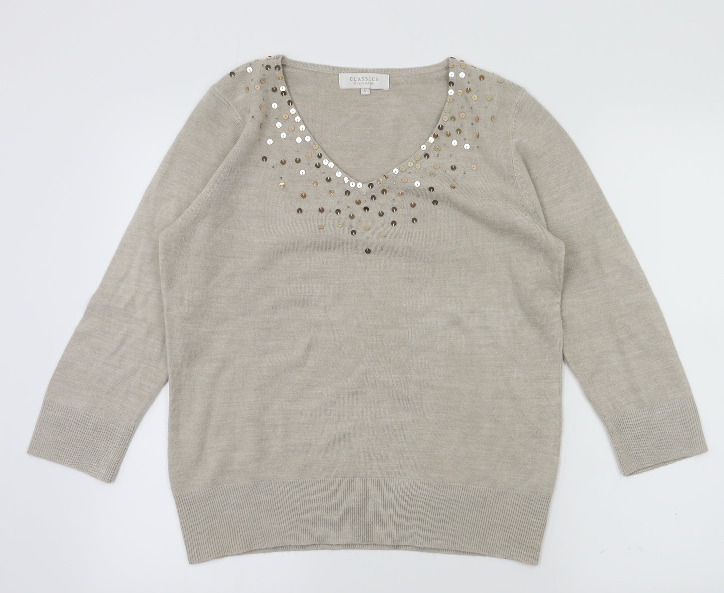 Debenhams Womens Beige   Basic T-Shirt Size 12