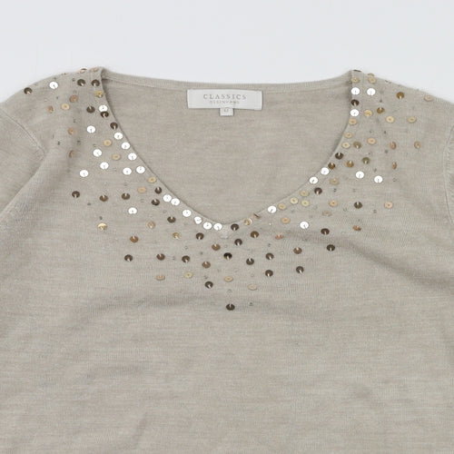 Debenhams Womens Beige   Basic T-Shirt Size 12