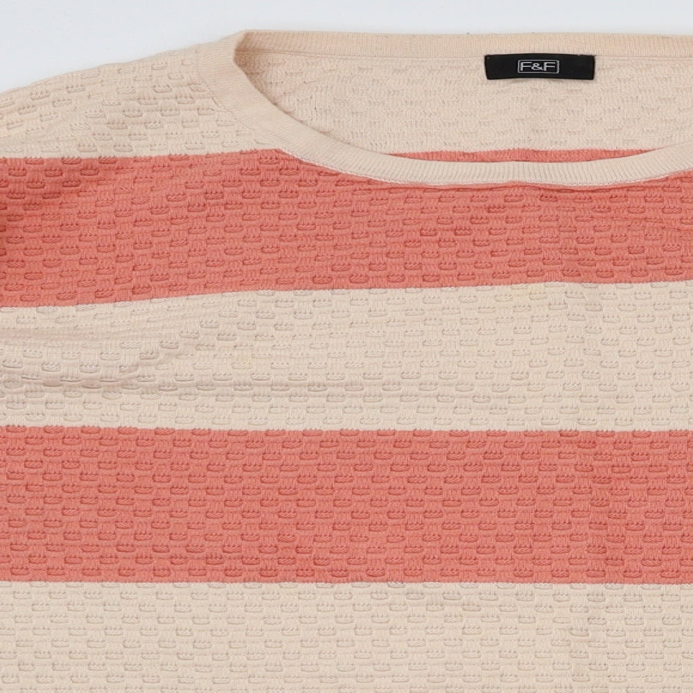 F&F Womens Pink Striped  Pullover Jumper Size 16