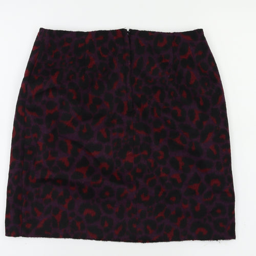 New Look Womens Purple Animal Print  A-Line Skirt Size 8