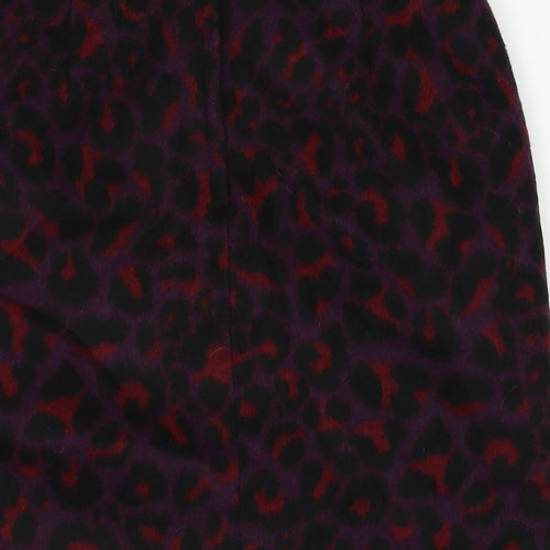 New Look Womens Purple Animal Print  A-Line Skirt Size 8