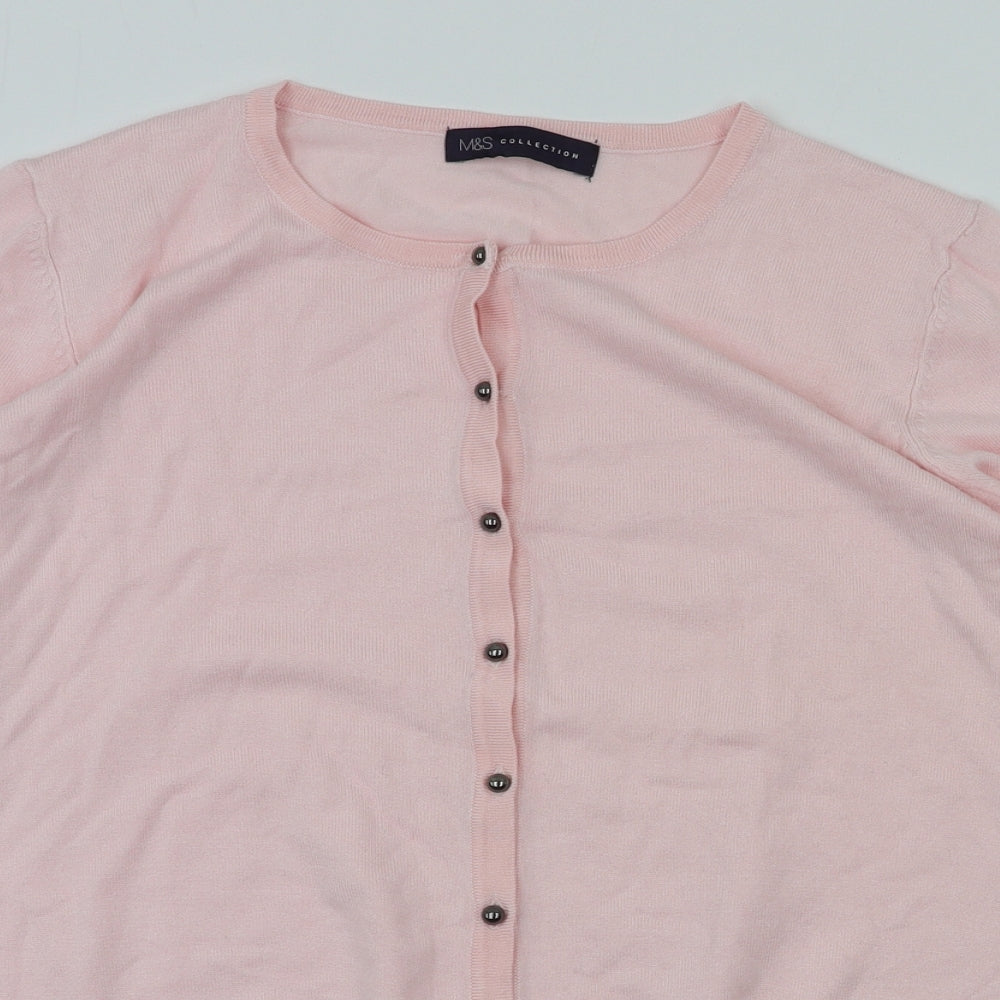M&S Womens Pink   Cardigan Jumper Size 16