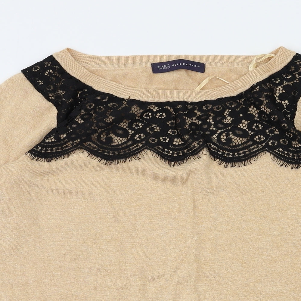 M&S Womens Beige   Basic T-Shirt