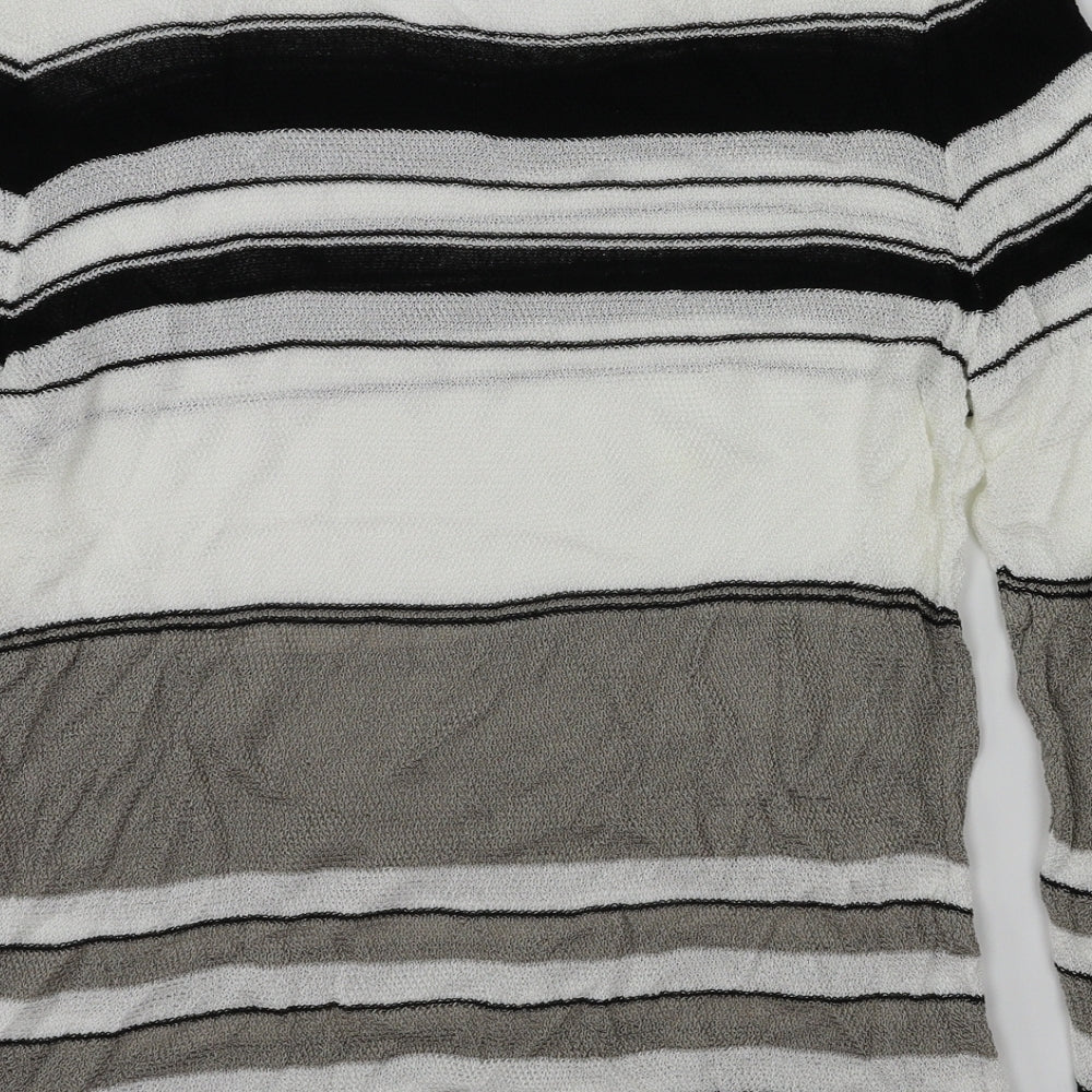 Windsmoor Womens White Striped  Basic T-Shirt Size M