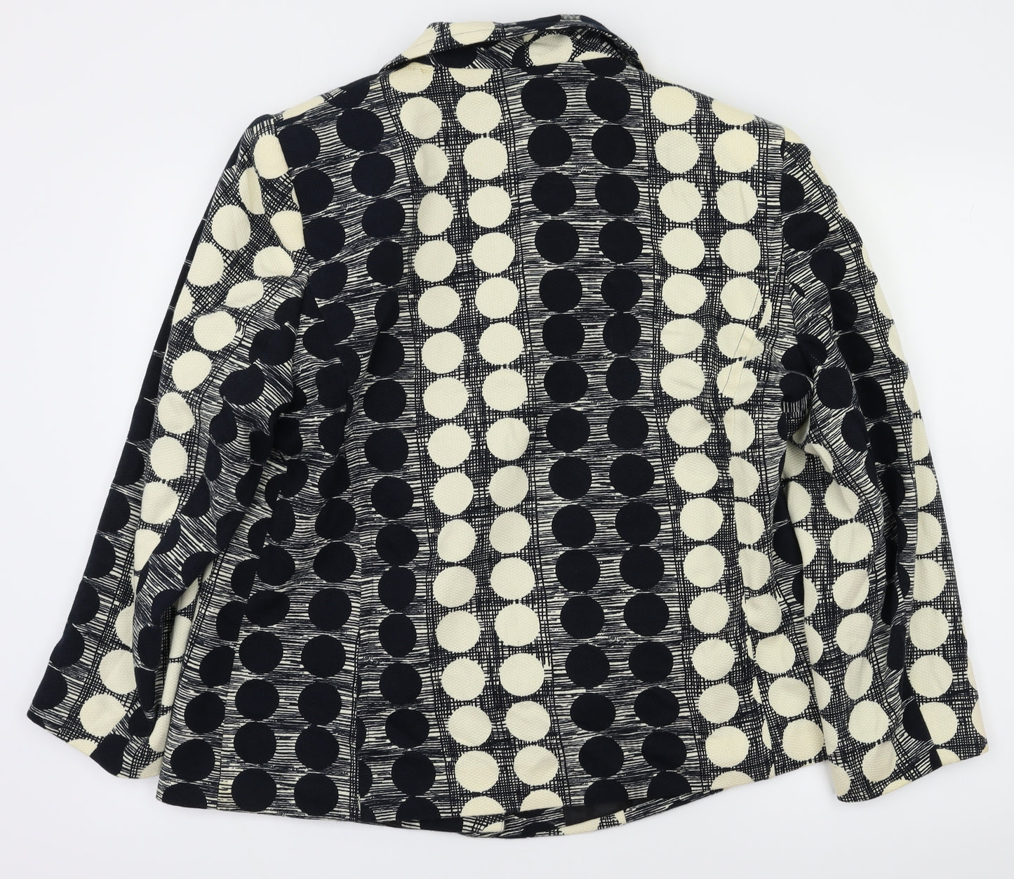 ELVI Womens Blue Polka Dot  Jacket Blazer Size 16