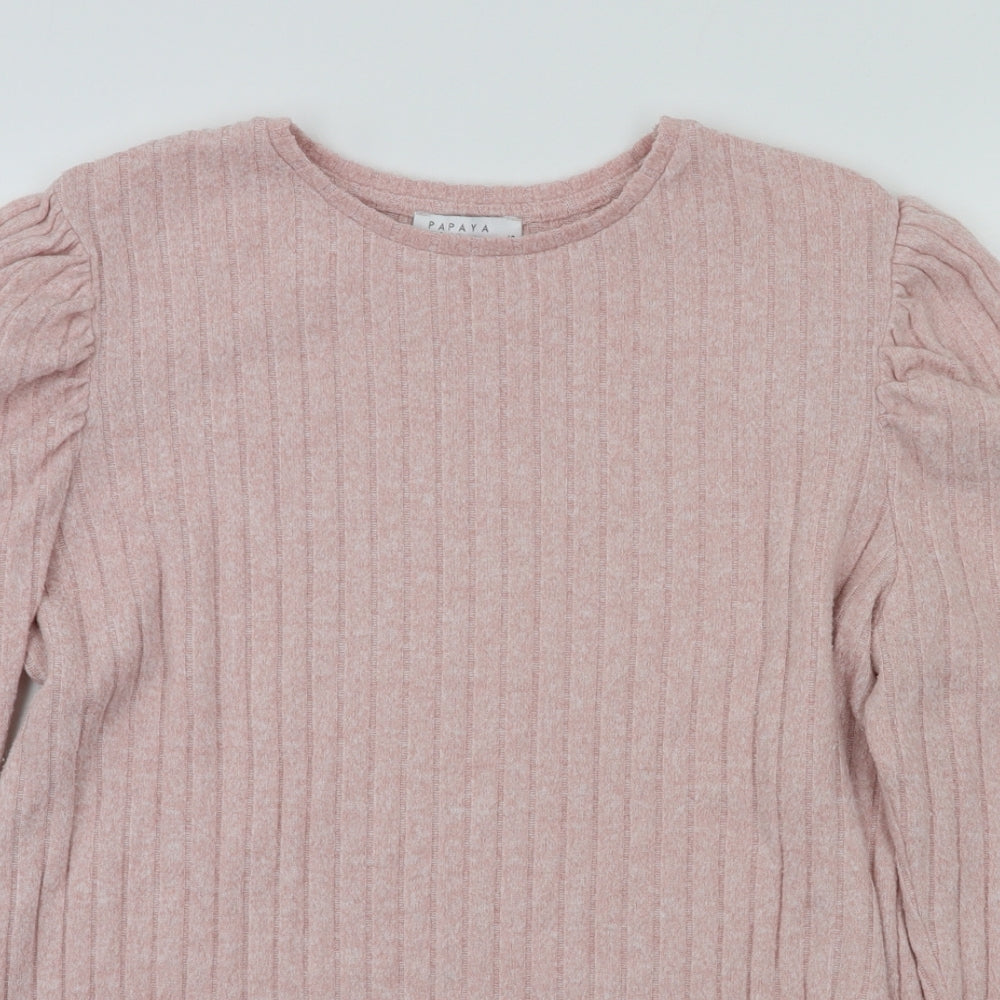 Papaya Womens Pink   Basic T-Shirt Size 16