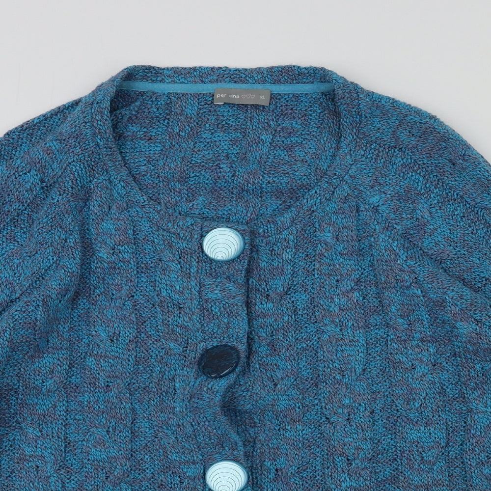 m&s Womens Blue   Cardigan Jumper Size XL
