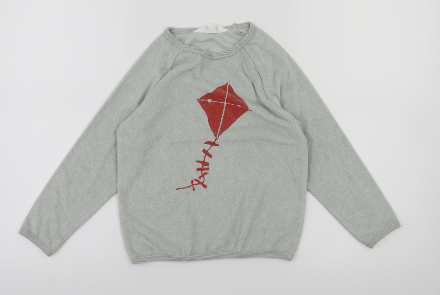 H&M Girls Blue Houndstooth  Pullover Jumper Size 5-6 Years