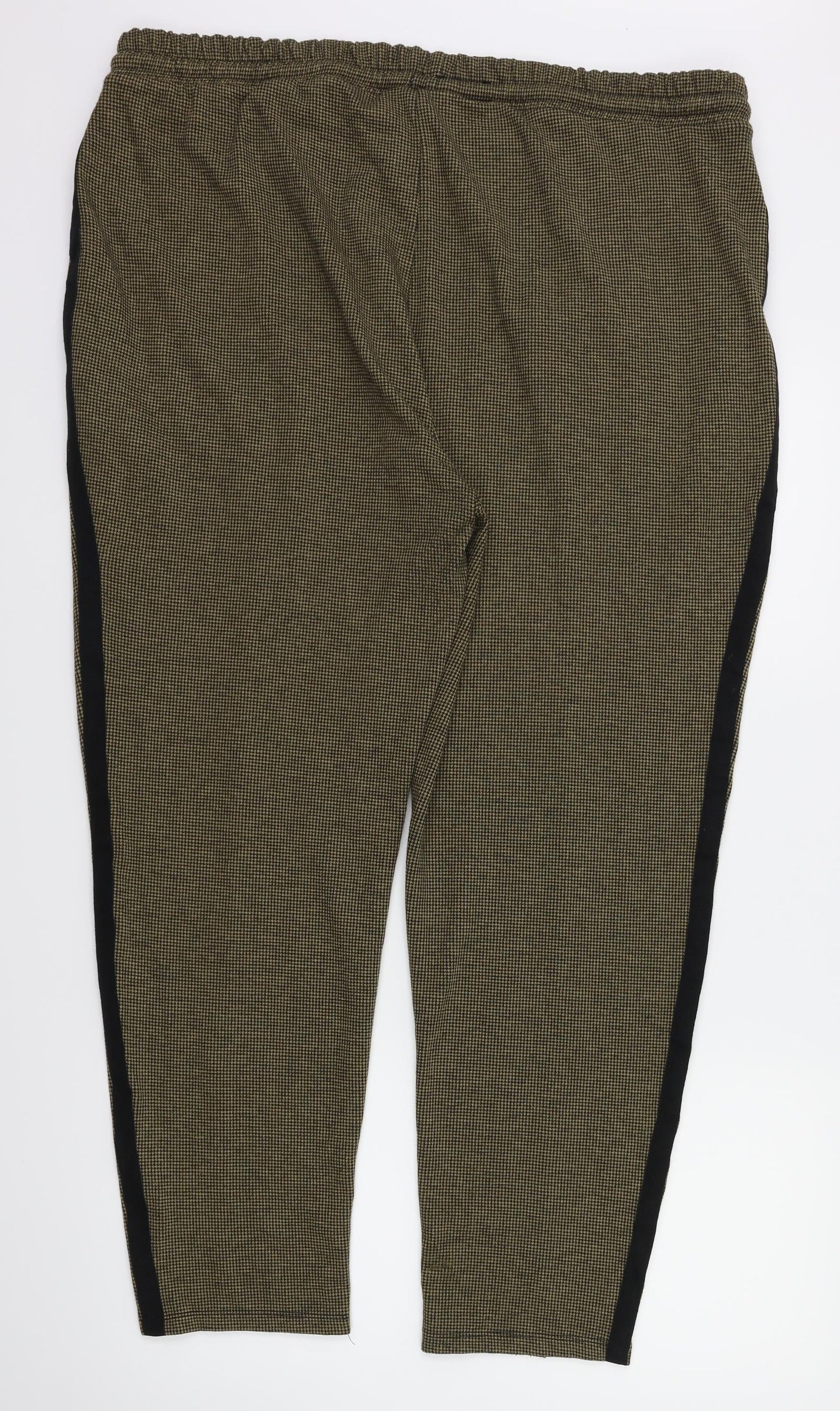 M&S Womens Brown Check  Trousers  Size 20 L27 in - Stretch waistband