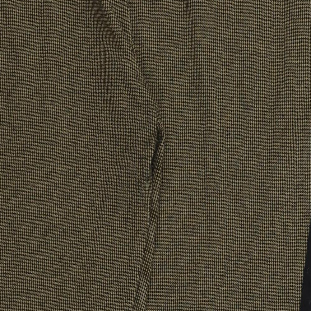 M&S Womens Brown Check  Trousers  Size 20 L27 in - Stretch waistband