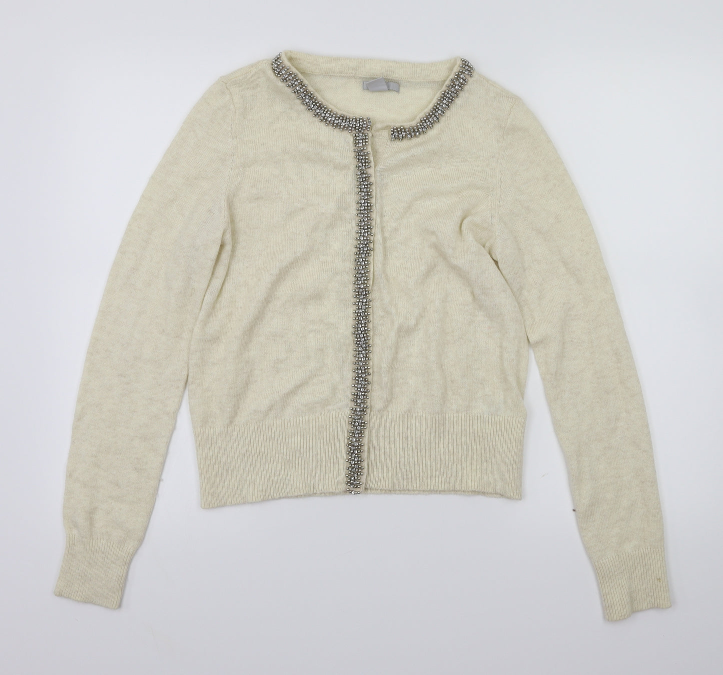 H&M Womens Ivory   Cardigan Jumper Size M