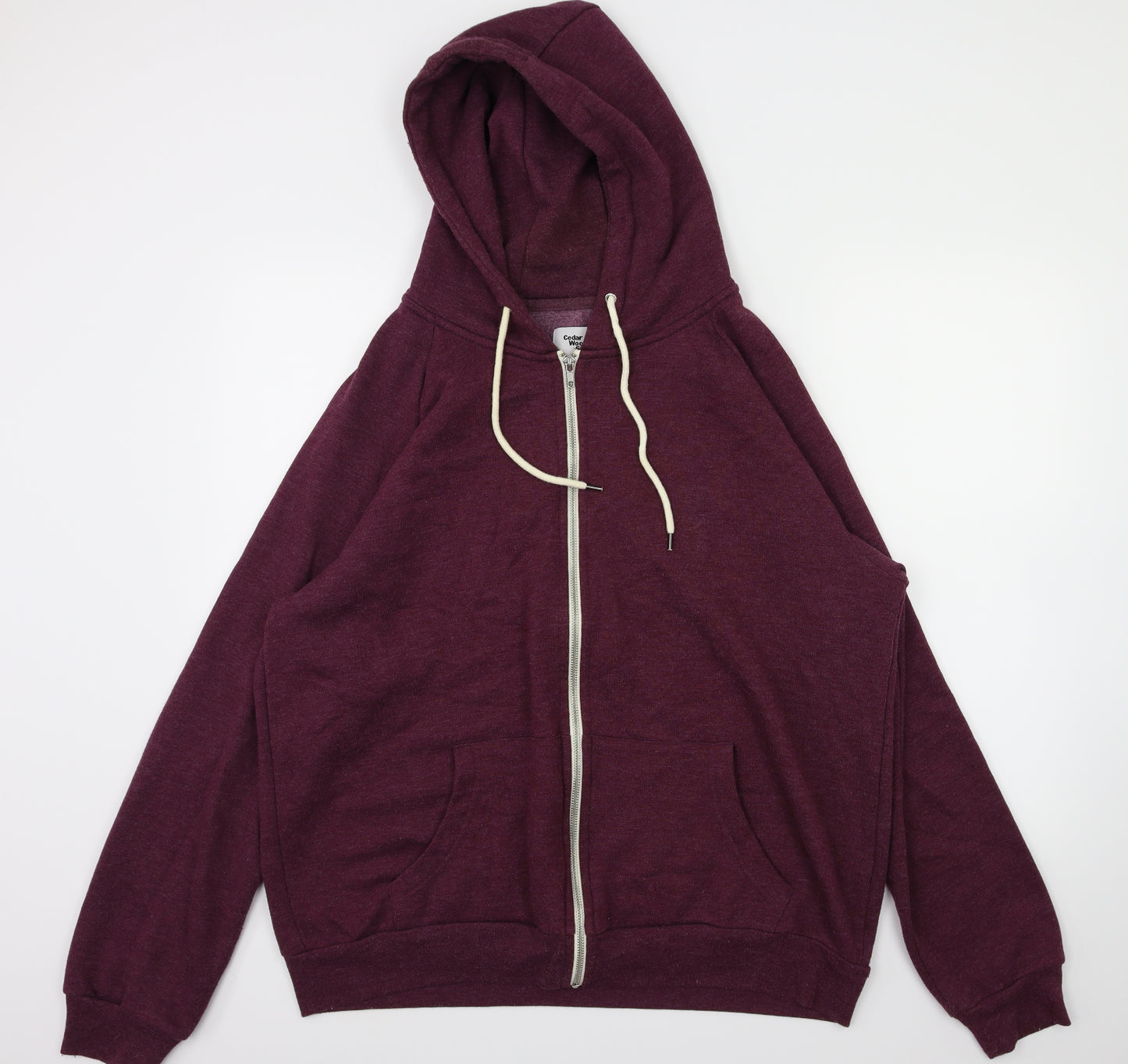 Cedar Wood State Mens Purple   Full Zip Hoodie Size XL