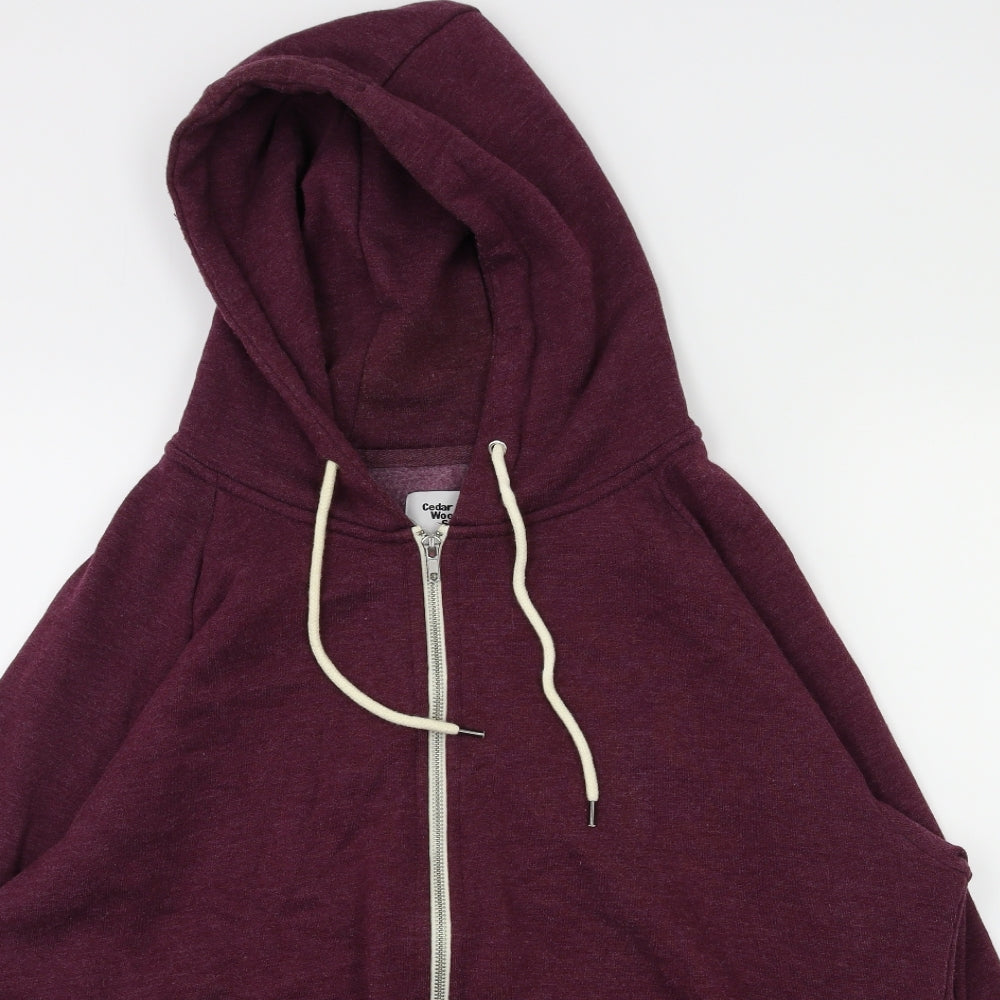 Cedar Wood State Mens Purple   Full Zip Hoodie Size XL