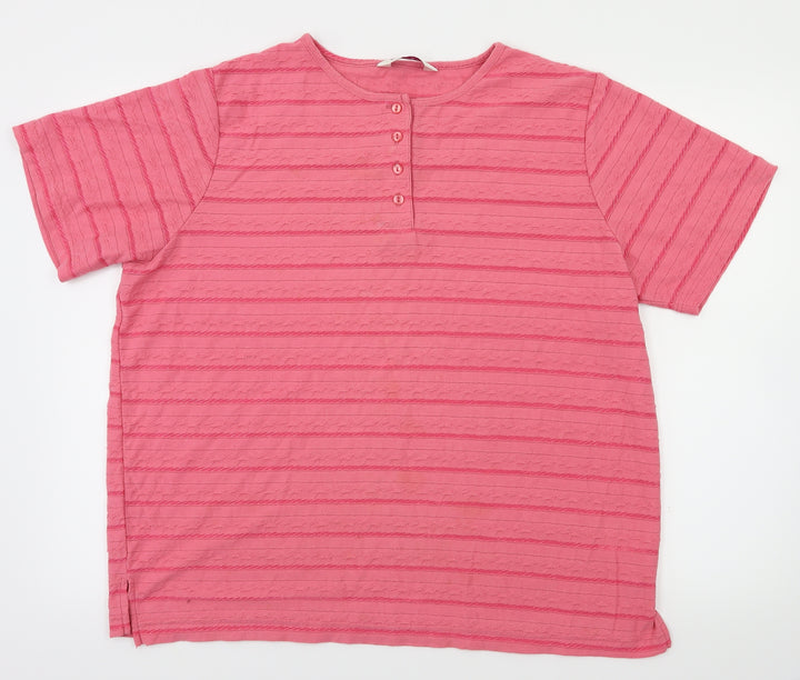 Bonmarché Womens Pink Basic T-Shirt Size L