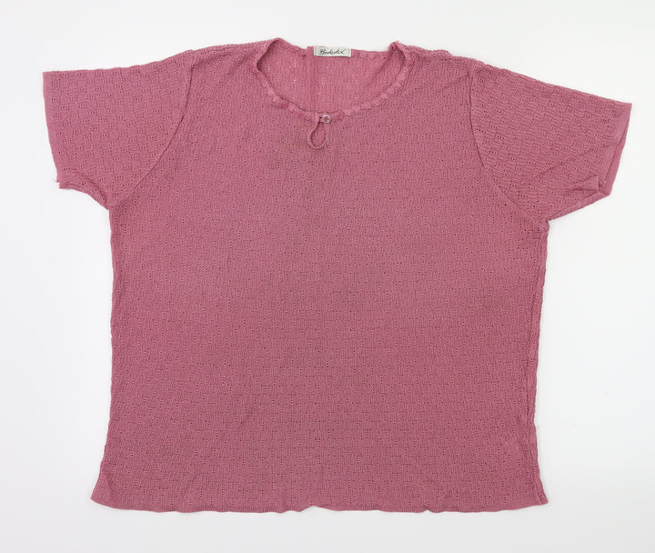 Berkertex Womens Pink Basic T-Shirt Size 18