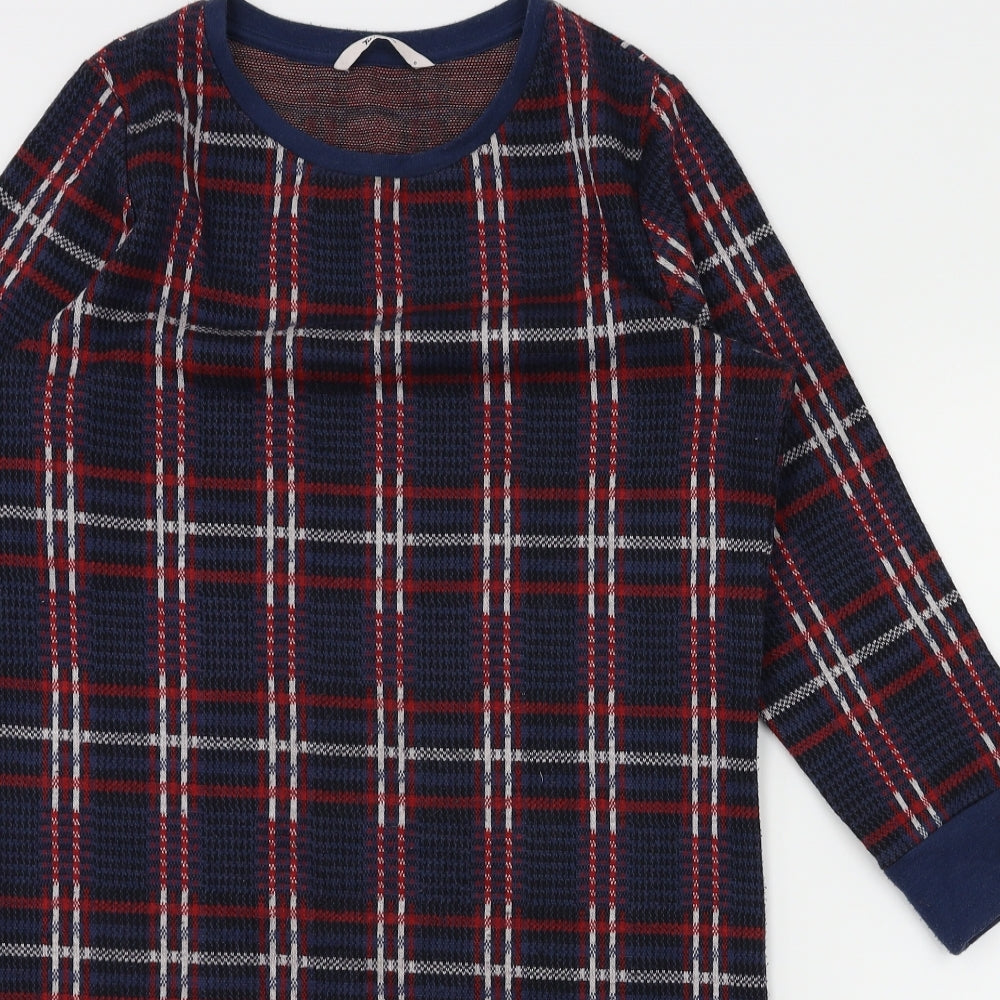 TU Womens Blue Check  A-Line  Size 6