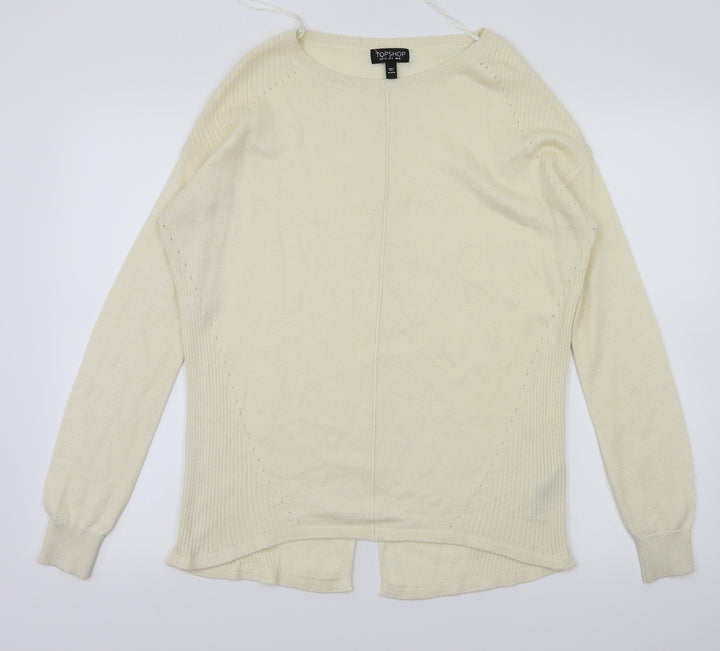Topshop Womens Ivory   Basic T-Shirt Size 8