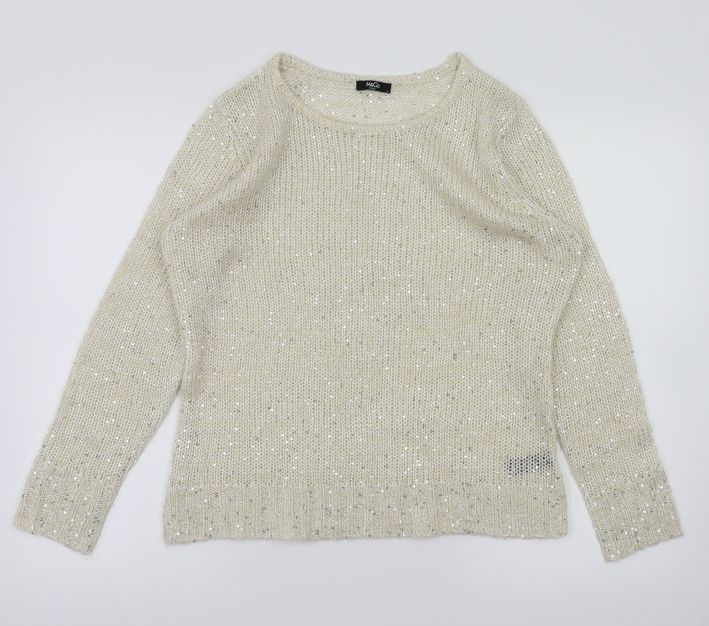 M&Co Womens Ivory   Pullover Jumper Size L