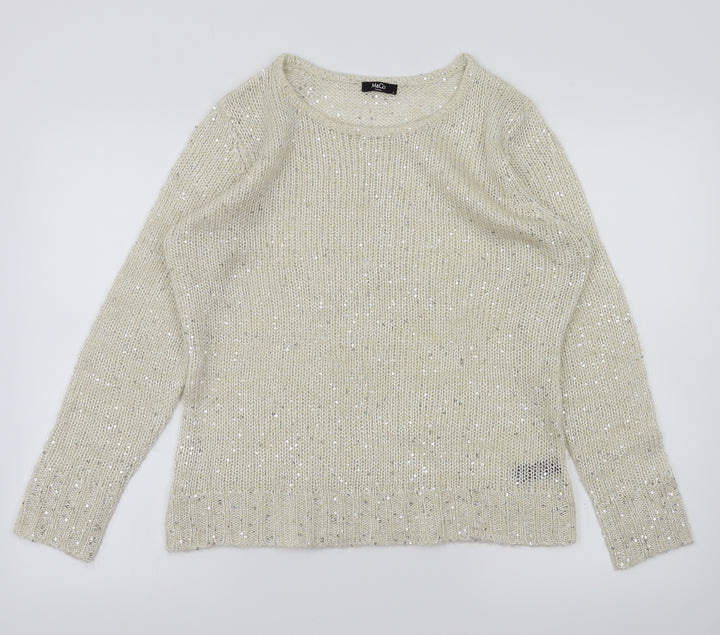 M&Co Womens Ivory Pullover Jumper Size L