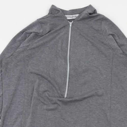 MissLook Womens Grey   Full Zip Jumper Size S