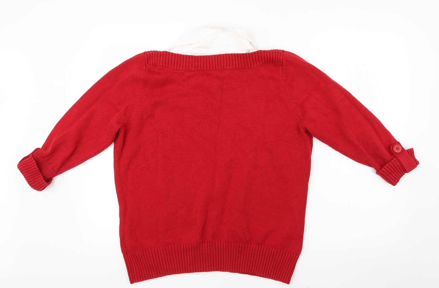 Marks and Spencer Womens Red  Knit Pullover Jumper Size 18