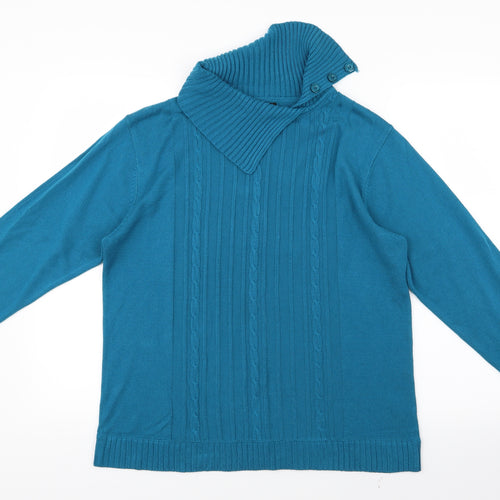 Angelina Azani Womens Blue  Knit Pullover Jumper Size L