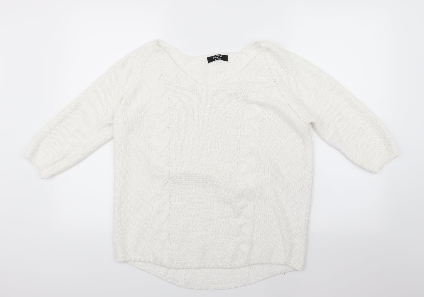 George Womens White  Knit Pullover Jumper Size 12