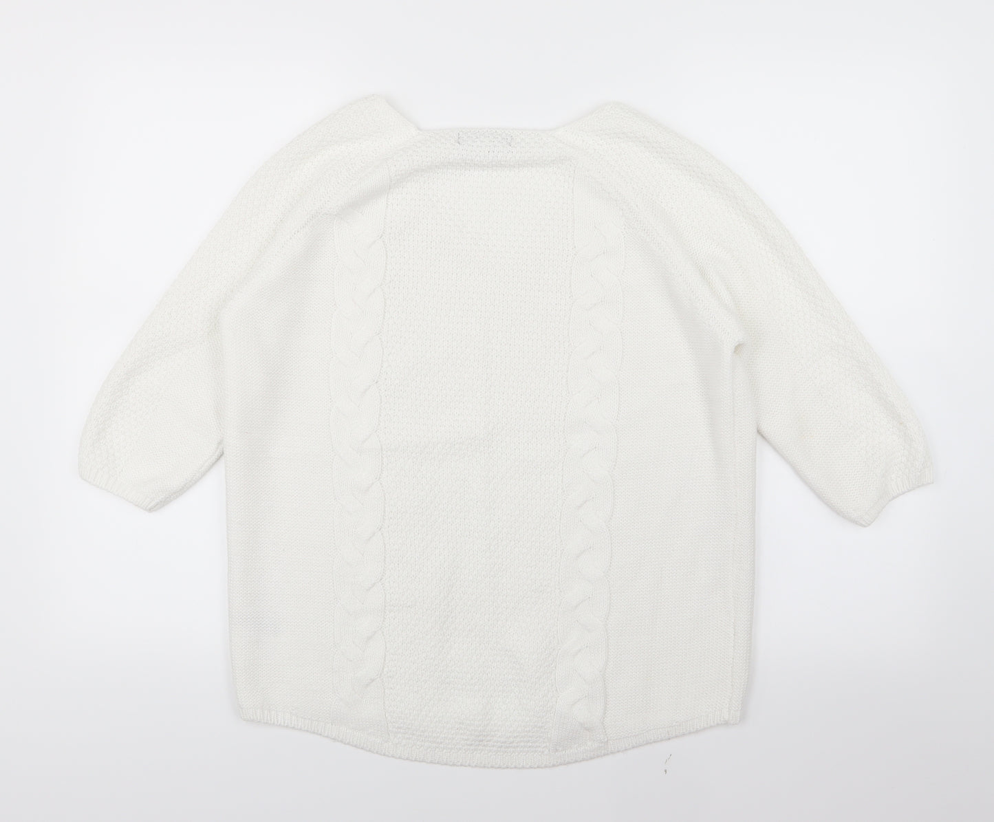 George Womens White  Knit Pullover Jumper Size 12