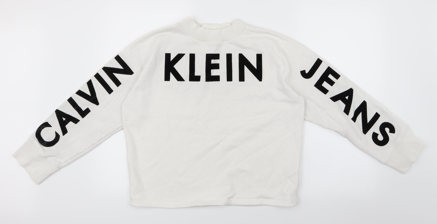 Calvin Klein Womens White  Knit Pullover Jumper Size M