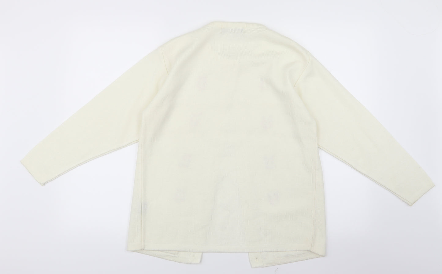 Sanco Womens White  Knit Cardigan Jumper Size L